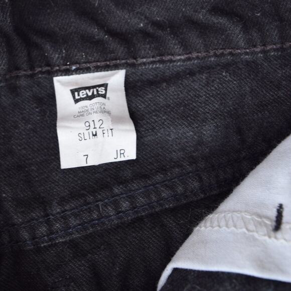 Vintage 90s y2k Levi's High Waisted Denim Jean Shorts Black - Picture 7 of 10